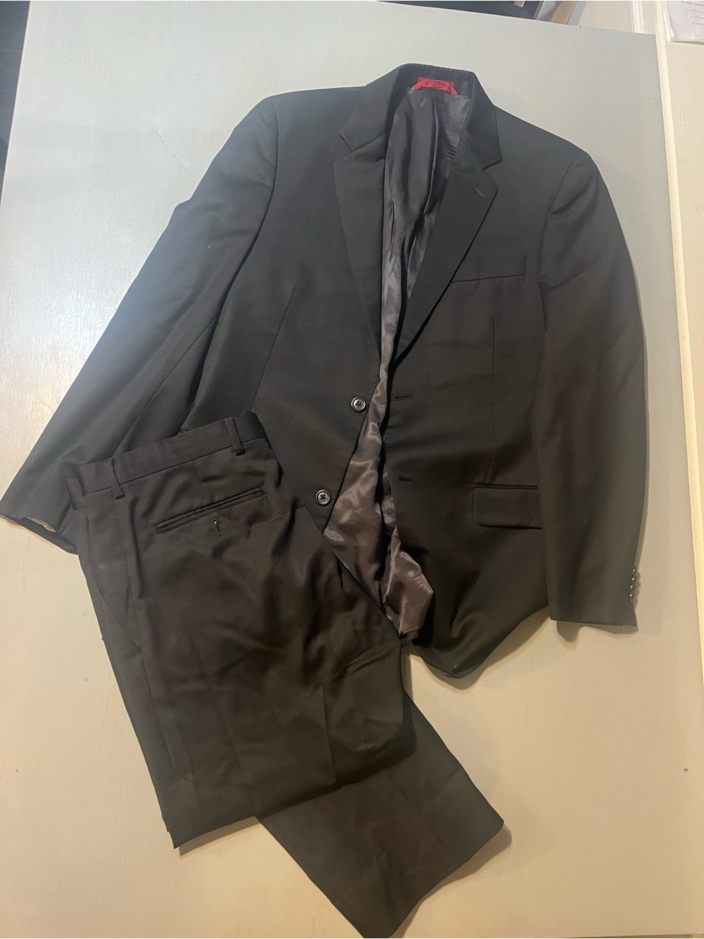 Alfani 100% Wool Black 2-Piece Suit Set | 38R Blazer & 32x32 Pants